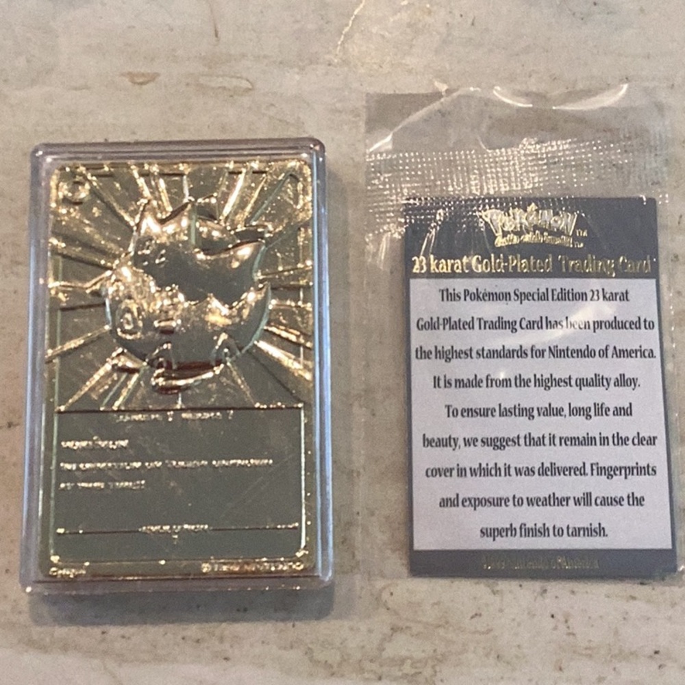 1999 Pokemon 23K Gold Plated Cards Burger King Charizard Card Complete Set Of 6 - Picture 11 of 16